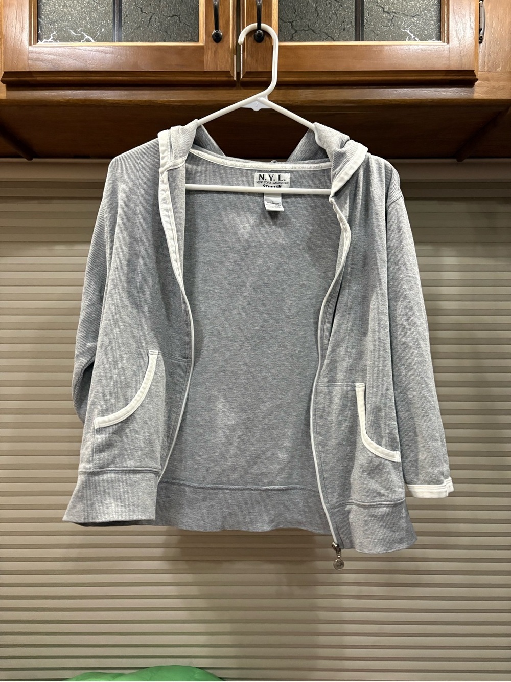 New York Laundry Gray Stretch Hoodie Top